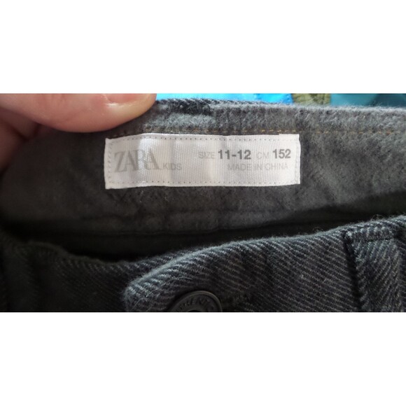 Zara Kids Grey Washed Denim Jeans Five Pocket Snap Closure Unisex size 11-12 - Picture 2 of 10